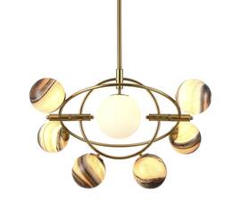 Люстра на штанге Delight Collection Planet KG1122P-7B brass