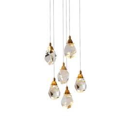 Подвесной светильник Delight Collection Crystal rock II 9701P/6R brass