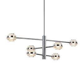 Люстра на штанге Delight Collection MD22030002 MX22030002-6A chrome/clear
