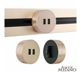 Трековая розетка Arte Milano Am-track-sockets 380011TS/USBx2 Gold