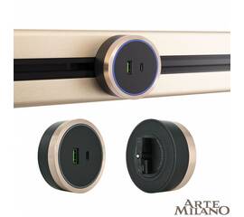 Трековая розетка Arte Milano Am-track-sockets 380066TS LED/USB-Type-C Gold