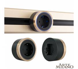 Трековая розетка Arte Milano Am-track-sockets 380066TS LED/ES Gold