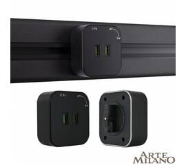 Трековая розетка Arte Milano Am-track-sockets 380022TS/USBx2 Black