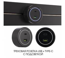 Трековая розетка Arte Milano Am-track-sockets-39 399732TS/USB-Type-C Black