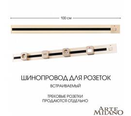 Встраиваемый шинопровод с выключателем Arte Milano Am-track-sockets 385201TBB/100 Gold