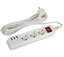 Удлинитель электрический Эра U-3es-5m-USB Б0052902