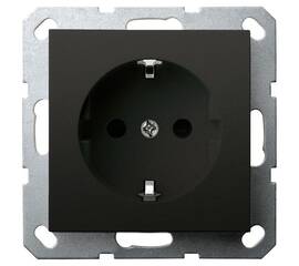 Розетка SHUKO Jasmart с защитными шторками 16A 250V 2P+T черный матовый (soft touch) G5501PB