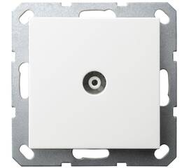 Розетка TV Jasmart оконечная с накладкой белый глянцевый G6001W