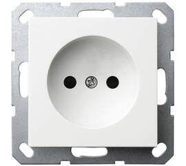 Розетка без заземления Jasmart с защитными шторками 16A 250V 2P белый глянцевый G5503W