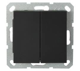 Выключатель двухклавишный Jasmart с накладкой 10A 250V черный матовый (soft touch) G3023PB
