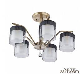 Люстра на штанге Arte Milano Napoli 332646/5 AB+BK