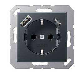 Розетка 2K+З USB Typ AC Jung A1520-15CAANM