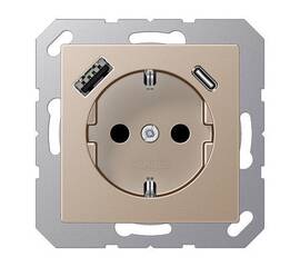 Розетка 2K+З USB Typ AC Jung A1520-15CACH