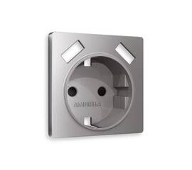Лицевая панель для розетки с/з со шторками 2USB A+A Ambrella Volt Alfa AP5090