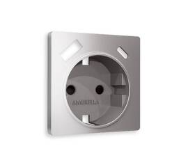 Лицевая панель для розетки с/з со шторками 2USB A+C Ambrella Volt Alfa AP5100