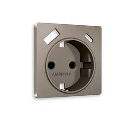 Лицевая панель для розетки с/з со шторками 2USB A+C Ambrella Volt Alfa AP6400