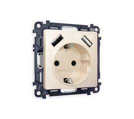 Комплект механизма розетки 2USB A+A 18W (быстрая зарядка) с/з Ambrella Volt Alfa MA309010