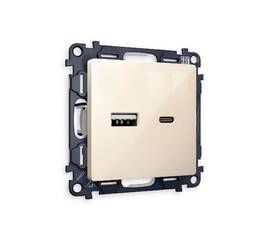 Комплект механизма розетки 2USB A+C 20W (быстрая зарядка) Ambrella Volt Alfa MA311010