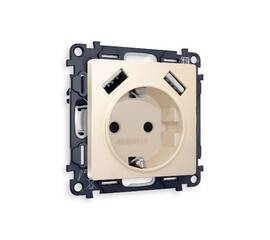 Комплект механизма розетки 2USB A+A 18W (быстрая зарядка) с/з Ambrella Volt Alfa MA329010