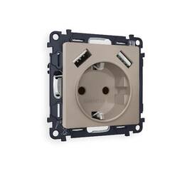 Комплект механизма розетки 2USB A+A 18W (быстрая зарядка) с/з Ambrella Volt Alfa MA369010