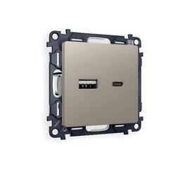 Комплект механизма розетки 2USB A+C 20W (быстрая зарядка) Ambrella Volt Alfa MA371010