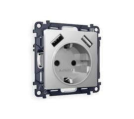 Комплект механизма розетки 2USB A+A 18W (быстрая зарядка) с/з Ambrella Volt Alfa MA409010