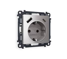 Комплект механизма розетки 2USB A+C 20W (быстрая зарядка) с/з Ambrella Volt Alfa MA510010
