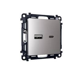 Комплект механизма розетки 2USB A+C 20W (быстрая зарядка) Ambrella Volt Alfa MA511010