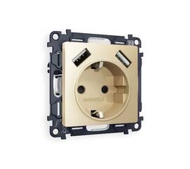 Комплект механизма розетки 2USB A+A 18W (быстрая зарядка) с/з Ambrella Volt Alfa MA609010