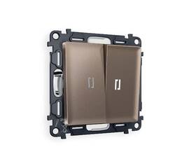 Комплект механизма 2-кл проходного выключателя с подсветкой Ambrella Volt Alfa MA634035