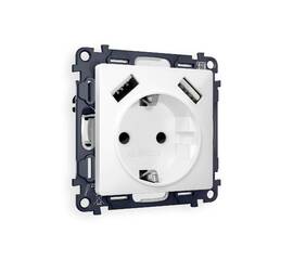 Комплект механизма розетки 2USB A+A 18W (быстрая зарядка) с/з Ambrella Volt Alfa MA129010