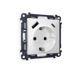 Комплект механизма розетки 2USB A+C 20W (быстрая зарядка) с/з Ambrella Volt Alfa MA130010