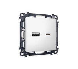 Комплект механизма розетки 2USB A+C 20W (быстрая зарядка) Ambrella Volt Alfa MA131010