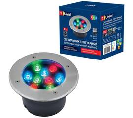 Ландшафтный светодиодный светильник Uniel ULU-B12A-9W/RGB IP67 Grey UL-00006824