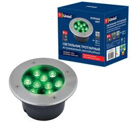 Ландшафтный светодиодный светильник Uniel ULU-B12A-9W/Green IP67 Grey UL-00006825
