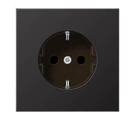 Розетка с заземлением безвинтовой зажим Jung LS 990 dark AL1520D