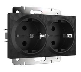 Розетка Werkel Hammer двойная с заземлением черный W1272008 4690389162961