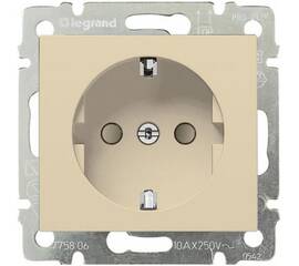 Розетка 2К+3 Legrand Valena 16A 250V с/з со шторками безвинтовой зажим слоновая кость 774122