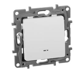 Выключатель одноклавишный Legrand Etika 10A 250V с подсветкой белый 672203