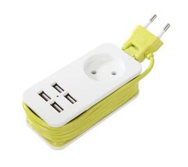 Удлинитель Uniel 1гн х 1,5м б/з Travel S-CT1-1,5U White/Green UL-00003331