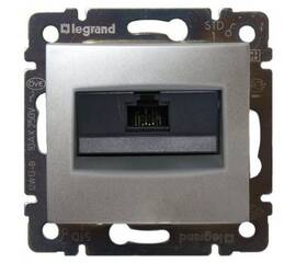 Розетка компьютерная RJ45 Legrand Valena 5e кат UTP с захватами алюминий 770230