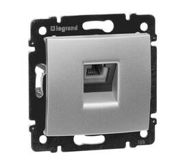Розетка телефонная RJ11 Legrand Valena алюминий 770138