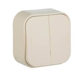Переключатель двухклавишный на 2 направления Legrand Quteo 10A 250V слоновая кость 782236