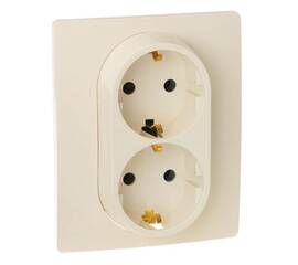 Розетка 2X2К+З Legrand Etika 16A 250V немецкий стандарт слоновая кость 672323