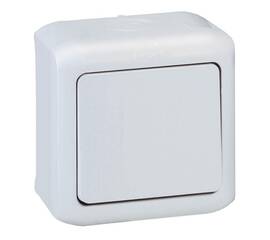 Переключатель одноклавишный проходной Legrand Quteo 10A 250V серый 782334