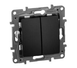 Выключатель двухклавишный Legrand Etika 10A 250V антрацит 672602