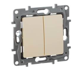 Выключатель двухклавишный Legrand Etika 10A 250V слоновая кость 672302