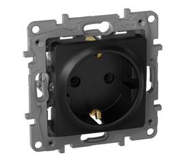 Розетка 2К+З Legrand Etika 16A 250V немецкий стандарт антрацит 672621