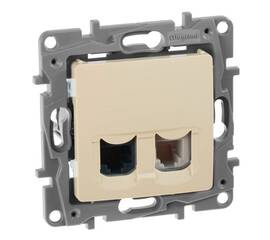 Розетка комбинированная RJ11 + RJ45 Cat.5e, слоновая кость