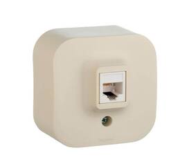 Розетка телефонная RJ11 Legrand Quteo слоновая кость 782244